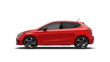 SEAT Ibiza in rot Seitenansicht.