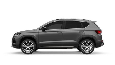 Seitenansicht eines grauen SEAT Ateca.