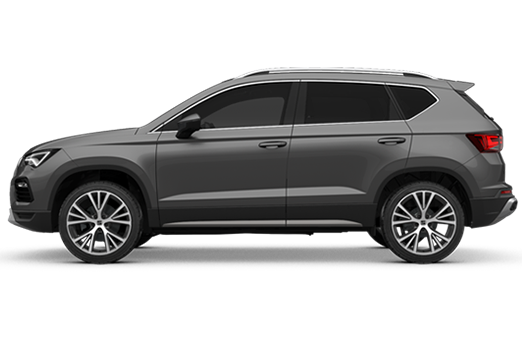 Seitenansicht eines grauen SEAT Ateca.